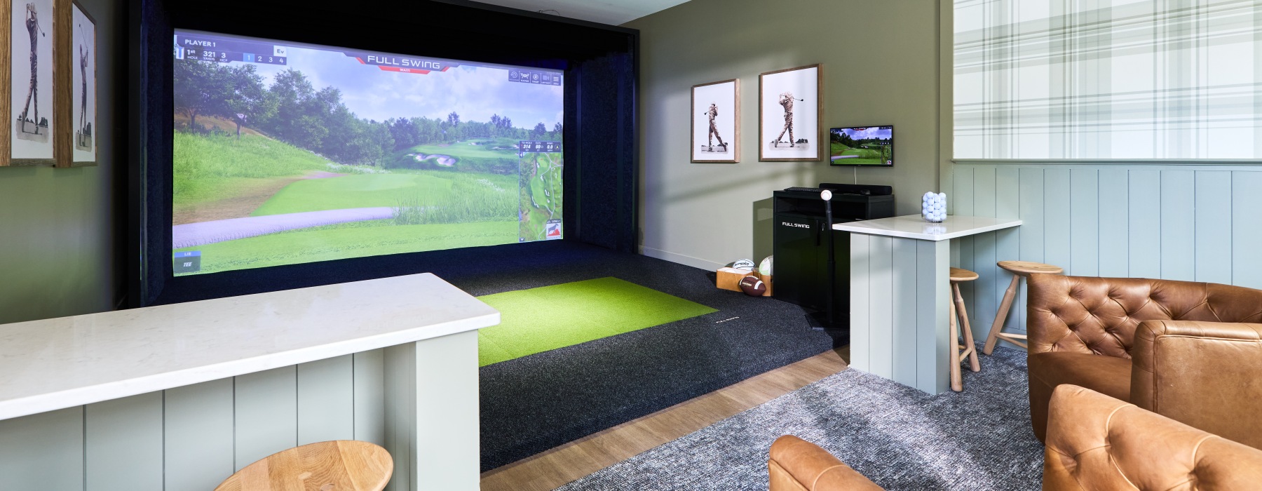 large screen with chairs
