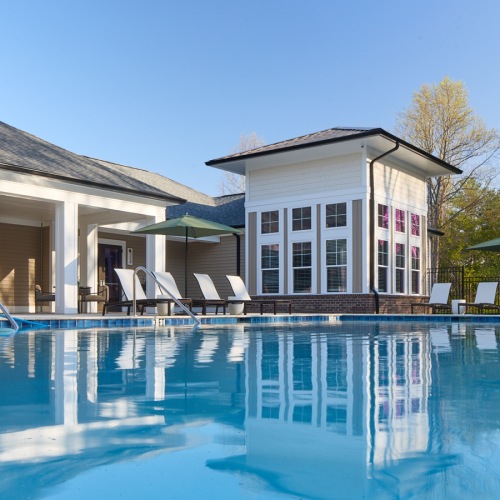 pool water and building
